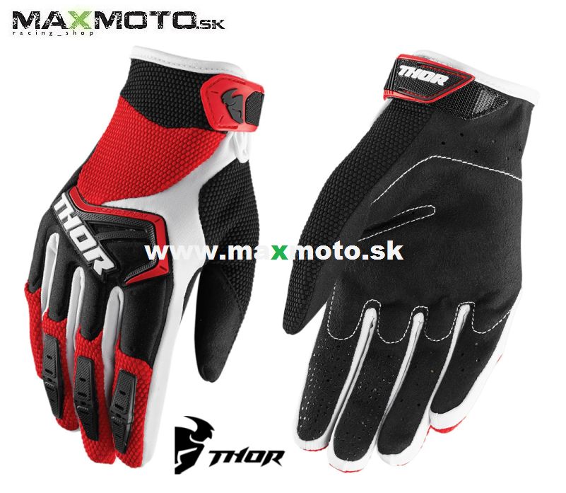 Rukavice THOR Spectrum S8 OFFROAD - RED/ BLACK/ WHITE